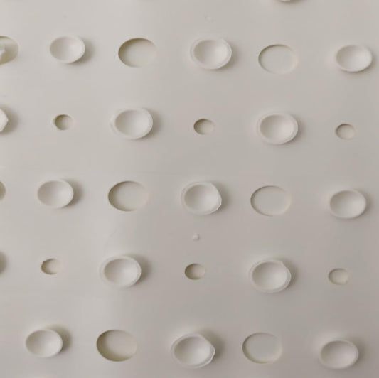 FERCASASHOP Non-Slip Square Shower Mat in White Rubber - LUX, Dimensions 54X54 cm