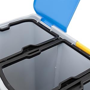 Poubelle de tri sélectif à 3 compartiments de 80 L - Poubelle en plastique multicolore