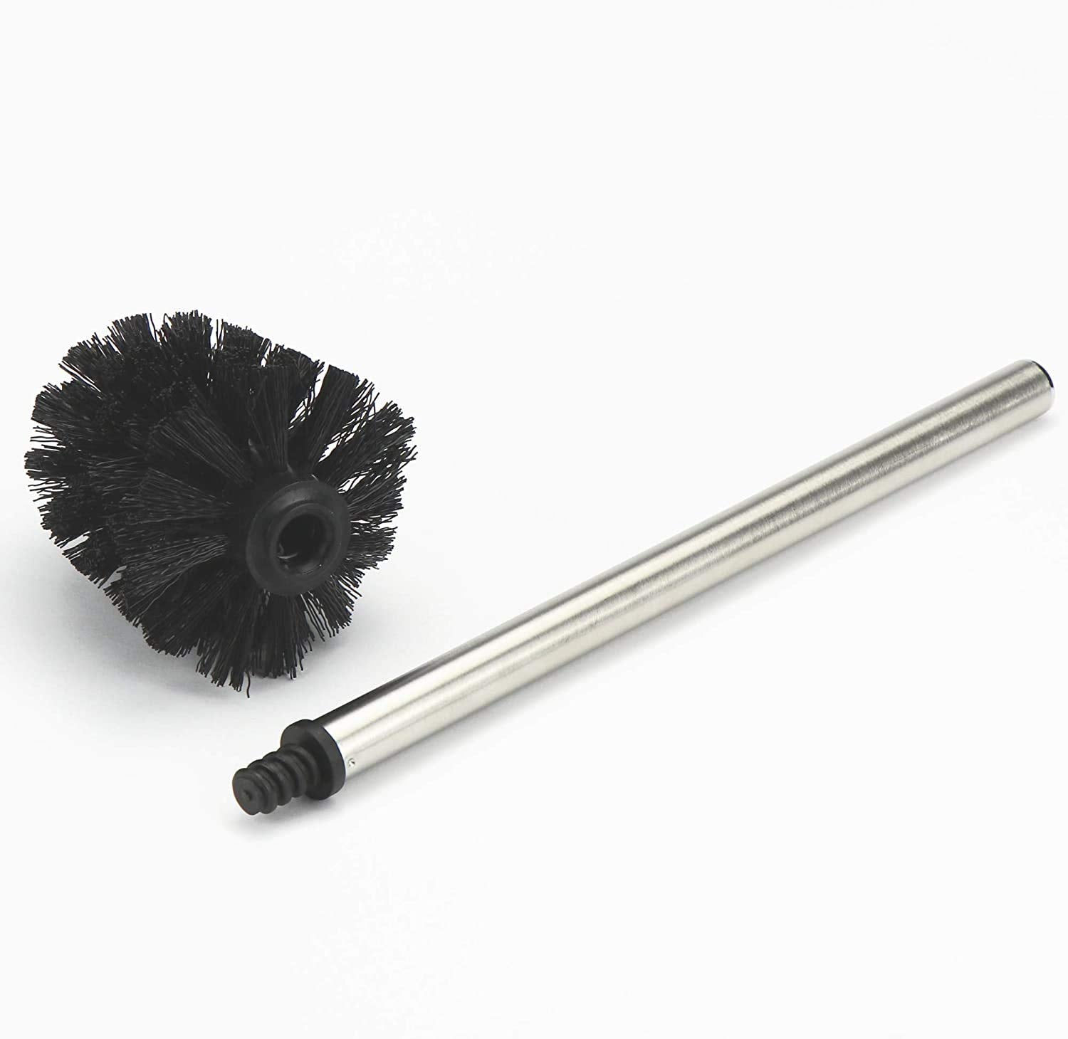 Toilet Brush with Stainless Steel Handle, Black Thread