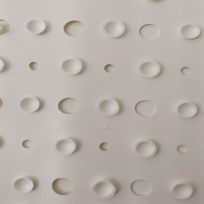 FERCASASHOP Non-Slip Square Shower Mat in White Rubber - LUX, Dimensions 54X54 cm