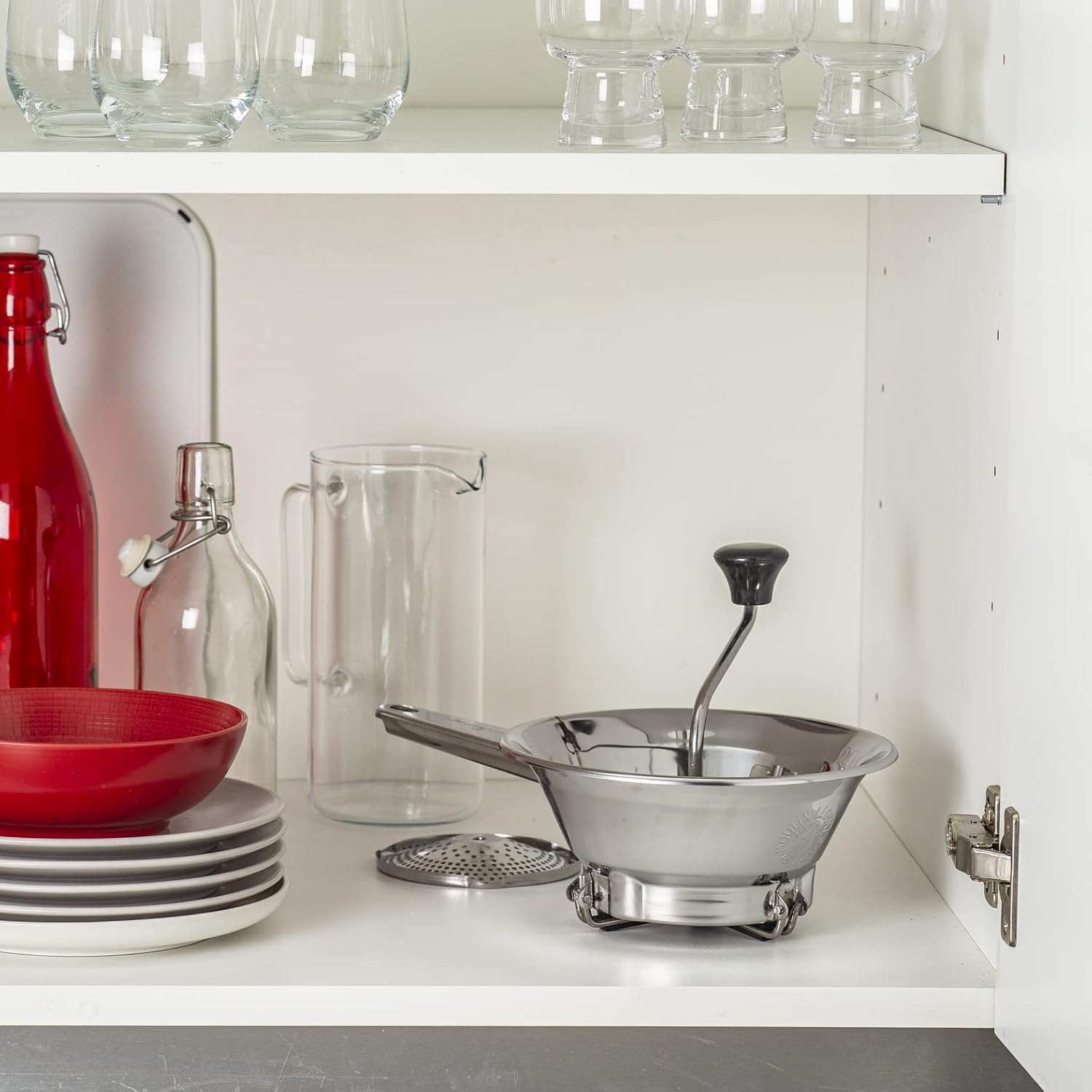 FERCASASHOP® - Professional Stainless Steel Vegetable Mill, 20 cm in diameter, with 3 Stainless Steel Discs included - Manual vegetable mill for purees, pulps, and tomato puree