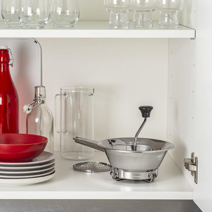 Passaverdure Professionale Inox diam. 20 cm con 3 Dischi in Acciaio Inossidabile inclusi-Passaverdure manuale per pure',polpe e passato di pomodoro