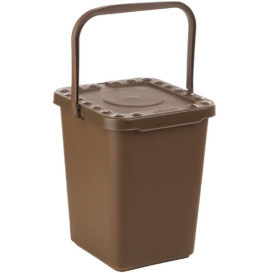 Ecoplast Waste Bin, Book-Style Opening, Flexible and Non-Deformable, Resistant to All Temperatures, Indoor and Outdoor, Over 80% Recycled Plastic, Made in Italy, Brown