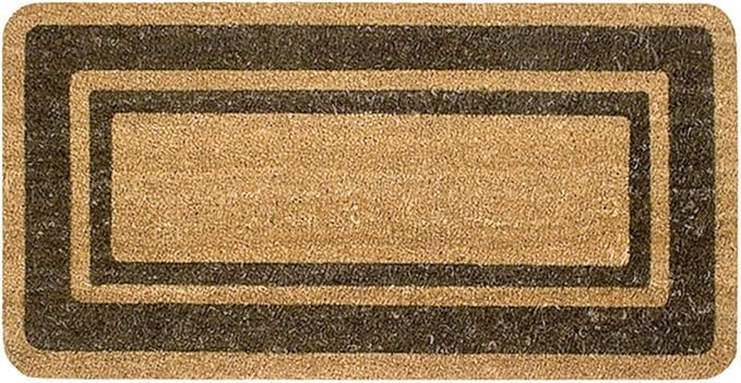 Zerbino Cocco Naturale Bordo Decorativo - Antiscivolo Interno/Esterno - 4 Dimensioni 3 Colori