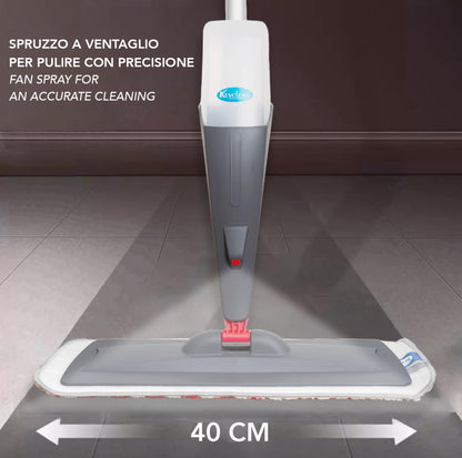 Scopa Lavapavimenti a Spruzzo con Panno Microfibra - Mop Spray Leggero in Alluminio