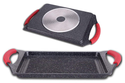 Griglia Bistecchiera Pietra Vulcanica 46cm Euronovità - Rivestimento Stone Fondo Induzione