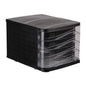 4-Drawer Desk and Office Document Cabinet, Size 29x38x23.8 cm, Black-Transparent