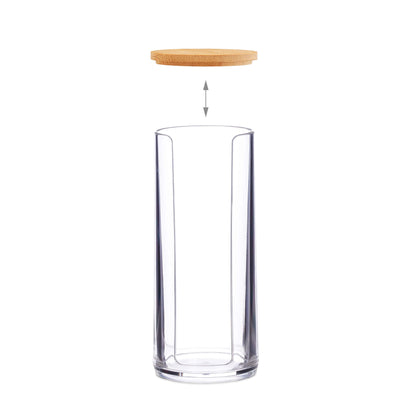 Set da 2 Dispenser per Dischetti di Cotone, Acrilico, Cilindrico, con Coperchio, Bagno, 20x7cm, Vari Colori