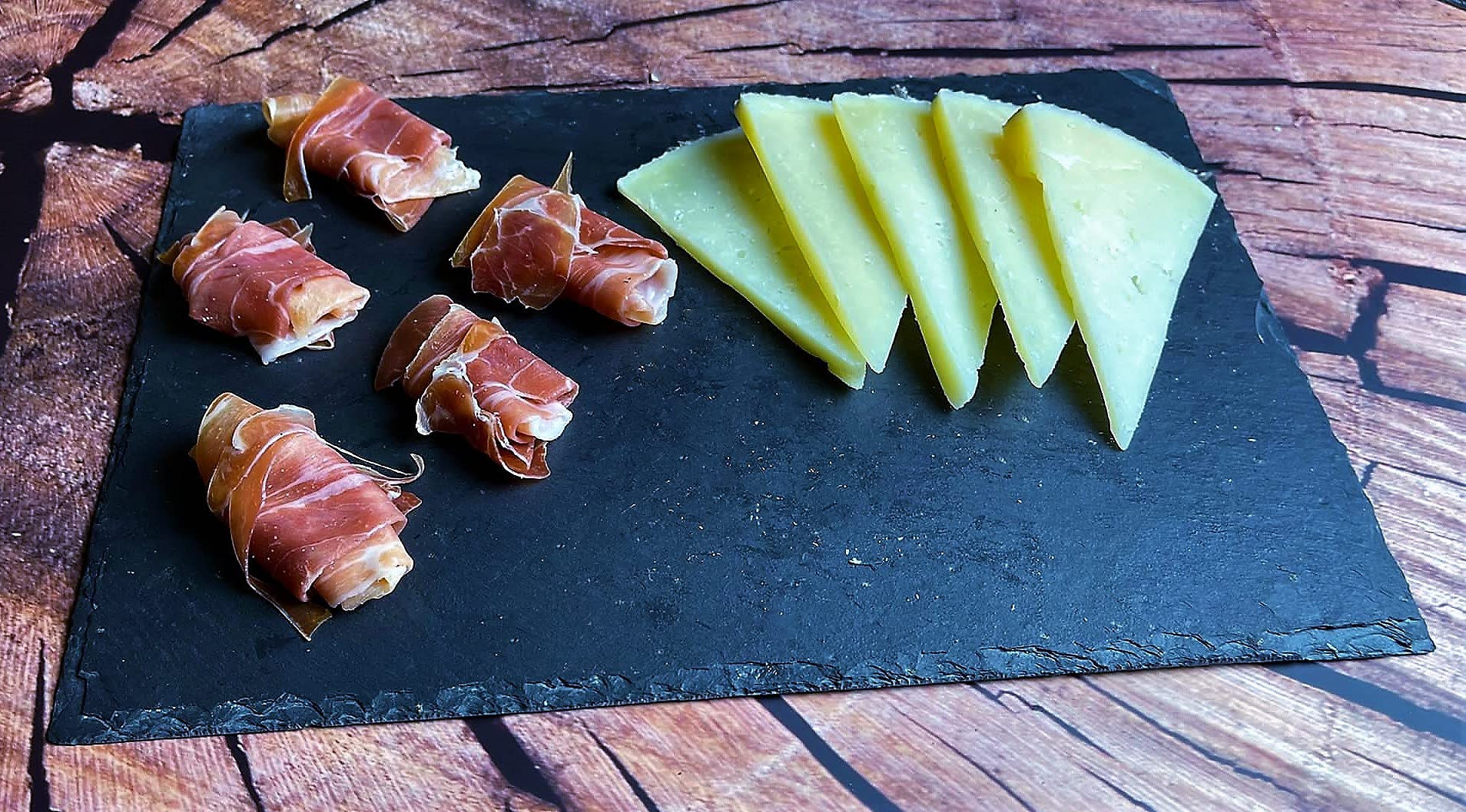 Plateaux de service professionnels en ardoise - Lot de 6 assiettes en pierre pour restaurants