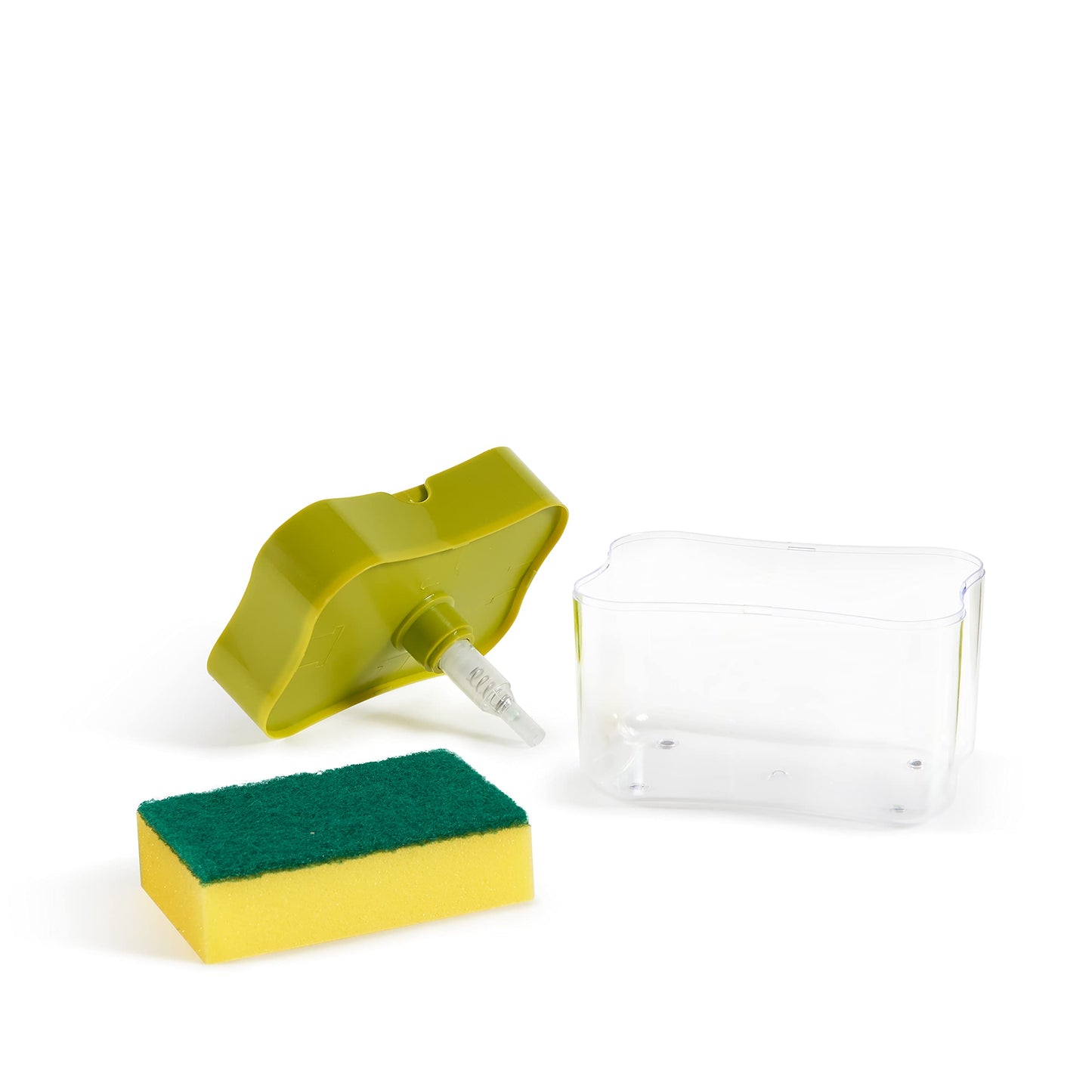 DISH/DISHWARE SOAP DISPENSER - with abrasive sponge