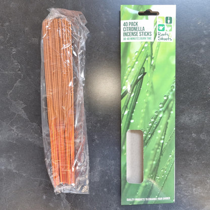 Bastoncini di incenso alla citronella, confezione da 40 pezzi, repellente per insetti e agrumi, per ambienti esterni e anti insetti.