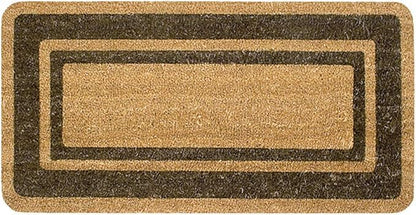 Zerbino Cocco Naturale Bordo Decorativo - Antiscivolo Interno/Esterno - 4 Dimensioni 3 Colori