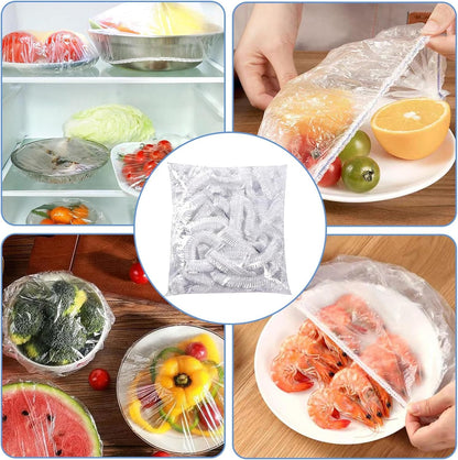 Coperchi Elastici per Alimenti, 200 Pezzi, 25 cm, Trasparenti