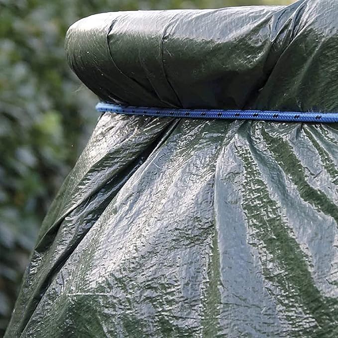 Lot de 2 bâches à œillets bicolores, en polyéthylène imperméable et polyvalent, d'un poids de 90 g/m². Dimensions : 6 m² (2 x 3 pi). Coloris : vert/bleu.