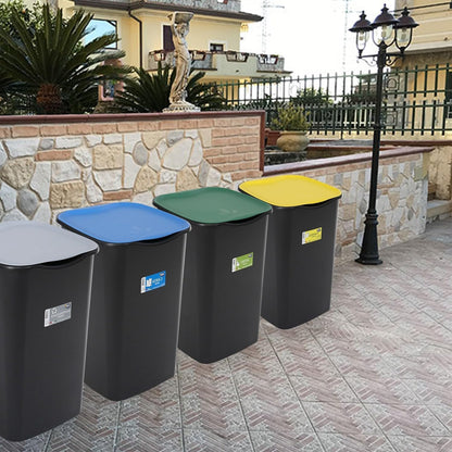 Pattumiera per la raccolta differenziata Lt.50 in 4 colori