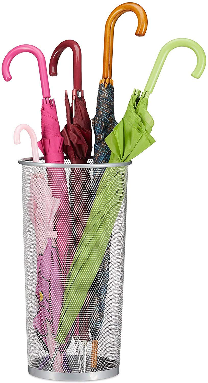 PORTA OMBRELLO,PORTA BASTONI,CESTINO MULTIFUNZIONE IN FILO METALLICO Ø 26 CM. H 50 CM.