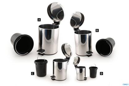 Pattumiera a Pedale in Acciaio Inox con Secchio Interno - Bidone Spazzatura