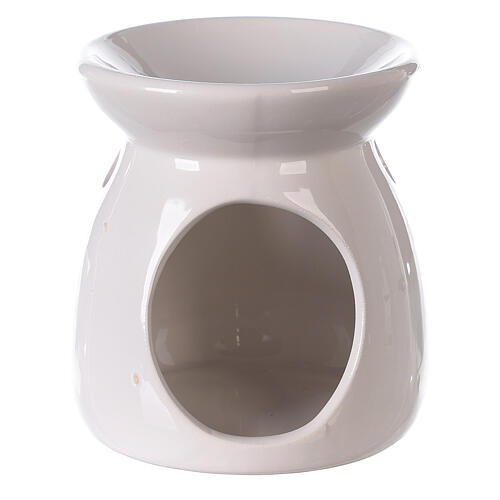 Bruciatore per Essenze in Ceramica Lucida | Bianco | 10,3x11,5 cm