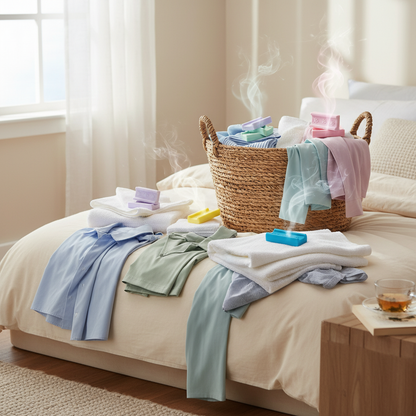 Bucato profumato sul letto