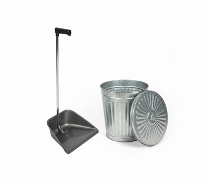 Kit Pulizia - Paletta Alzaimmondizia Tiffany + Bidone Zinco 35L