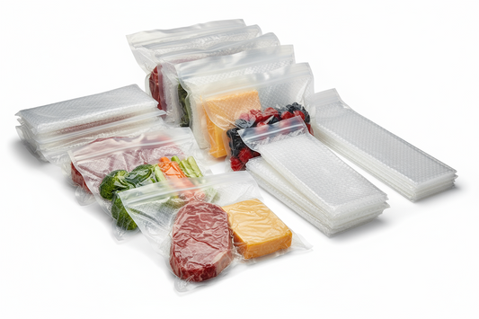 Kit Sacchi Sottovuoto Alimenti - Kit Completo 400 Buste Goffrate Professionali 4 Misure