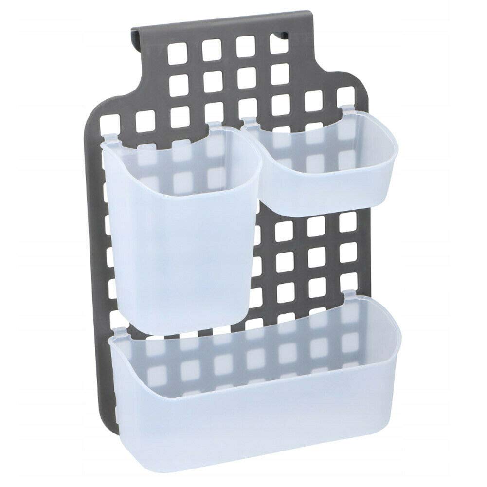 Organizzatore Portaoggetti Aggancio per Anta Mobile o Porta Organizer Bagno Cucina Salvaspazio a 3 Scomparti Dimensione 38 x 28,5 x 9,5 cm