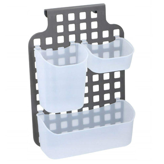 Organizzatore Portaoggetti Aggancio per Anta Mobile o Porta Organizer Bagno Cucina Salvaspazio a 3 Scomparti Dimensione 38 x 28,5 x 9,5 cm