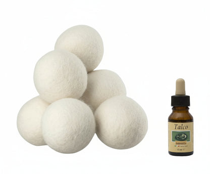 Sfere Asciugatrice Lana Naturale Set 3 Pezzi + Profumatore - 100% Nuova Zelanda