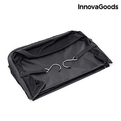 Scaffale pieghevole organizer per valigie, organizza i tuoi bagagli in modo comodo ed efficiente, con 3 scaffali, colore nero, materiale in poliestere, ideale per i viaggi.