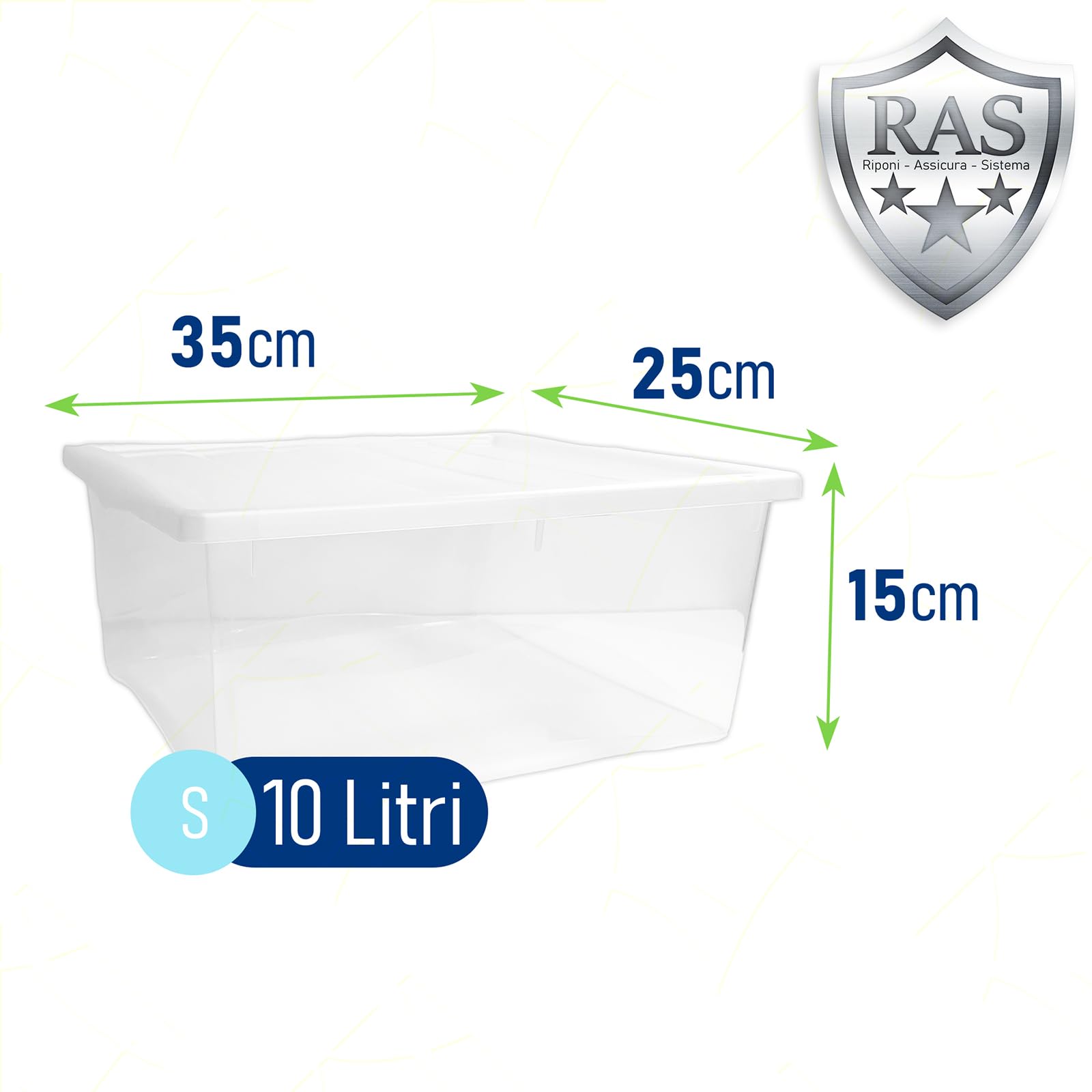 Contenitore Box Multicolor 35x25x15 cm  - Organizer Plastica Resistente