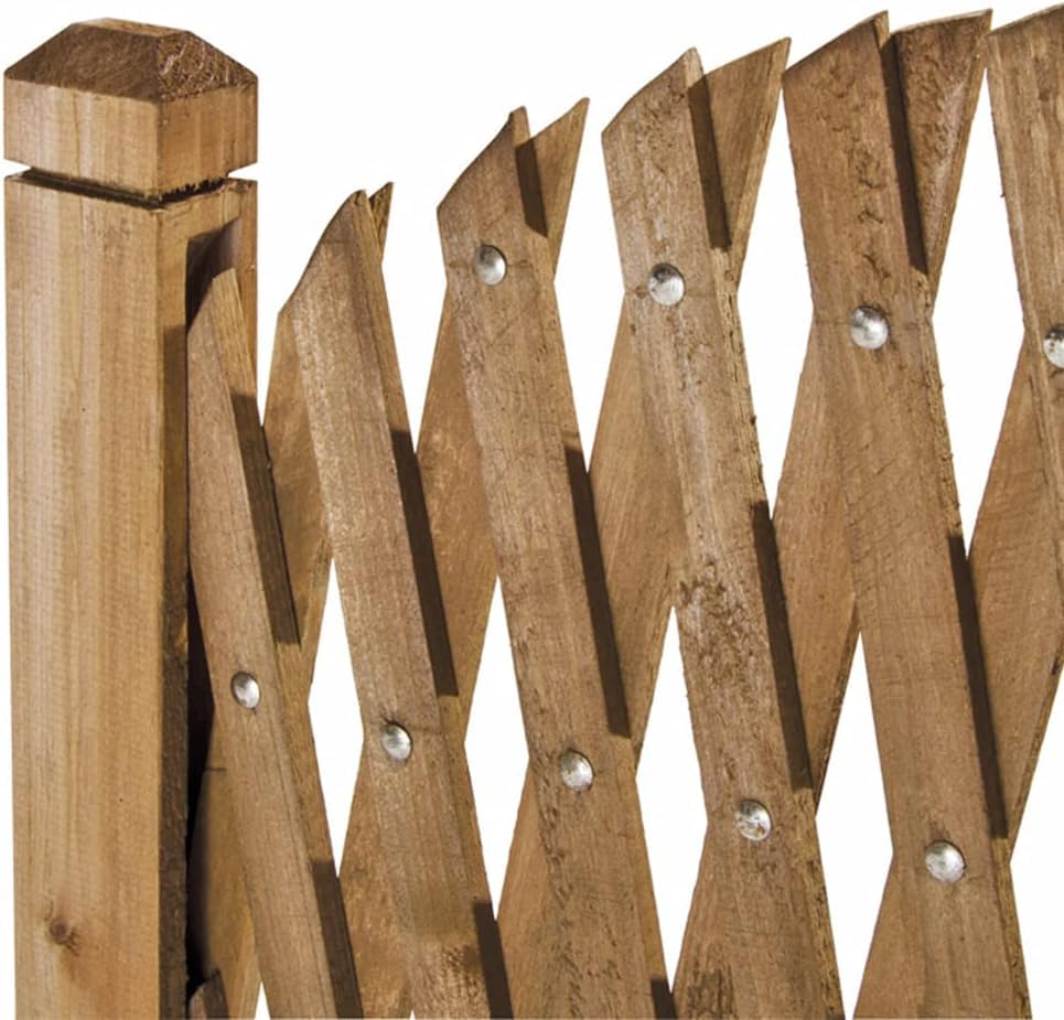 FERCASASHOP - Flexy Grill, Wooden Grill Extendable up to 150 cm and 103 cm High, Cherry Color, Extendable Grill for Outdoor Furniture, Separator, Self-Supporting Fence