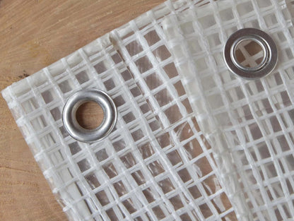 Telone Retinato Bianco 200x300 cm con Occhielli - Copertura e Protezione Arredi da Esterno, Privacy e Isolamento in Campeggio - Furniture Cover