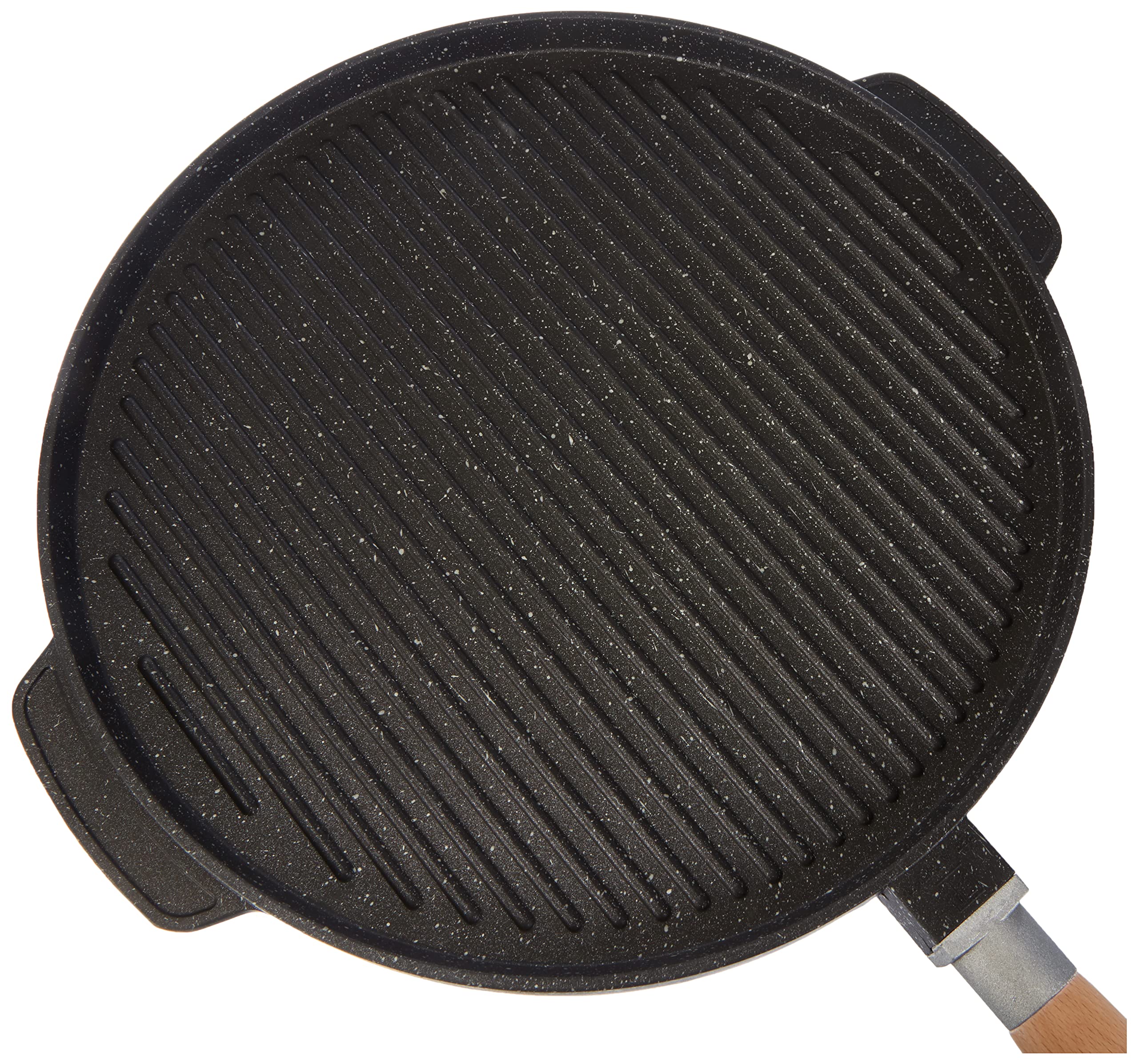Double-Sided Grill Pan, Stone, Black, Non-Stick, 32x32x3 cm
