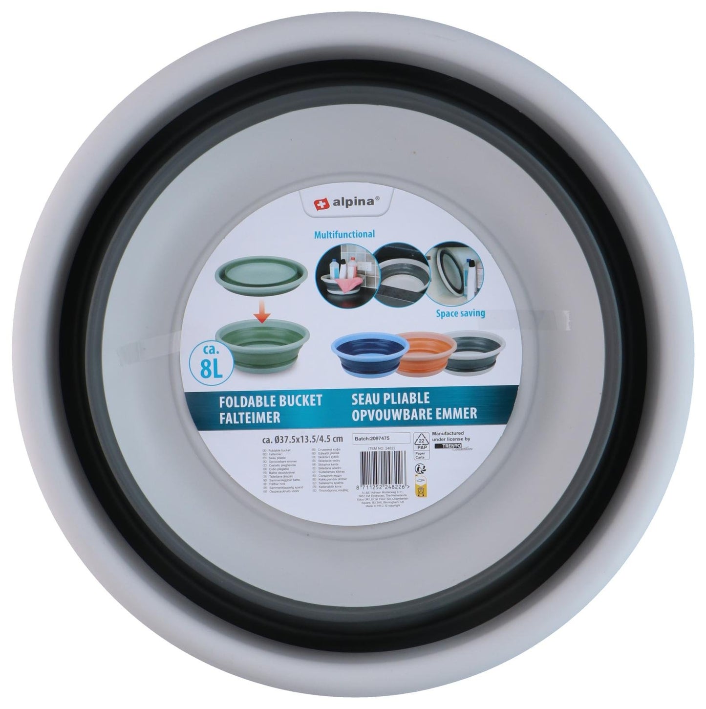 Bacinella Pieghevole Salvaspazio 8L - Secchio Multiuso ALPINA