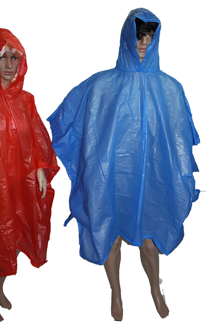Poncho impermeabile blu Universal, dimensioni 100 x 130 cm 4 colori giallo rosso verde blu materiale PE
