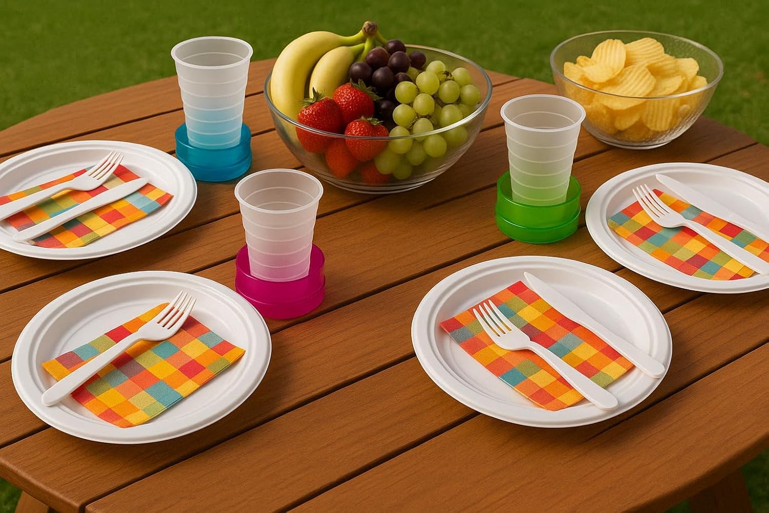 4 PZ Bicchiere Pieghevole, 115 ml, Plastica, Colori Assortiti