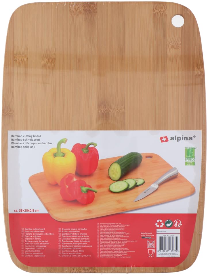 Tagliere in legno – 38 x 28 x 0,8 cm – Tagliere per pane – Bambù