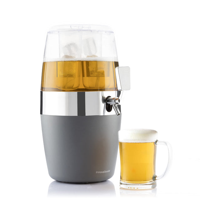 Distributeur de bière à bille réfrigérante InnovaGoods, PMMA, argent, 24 x 24 x 42 cm