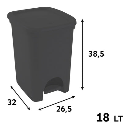 BELLI&amp;FORTI Colors 18 Litre Grey Pedal Bin Belli e Forti