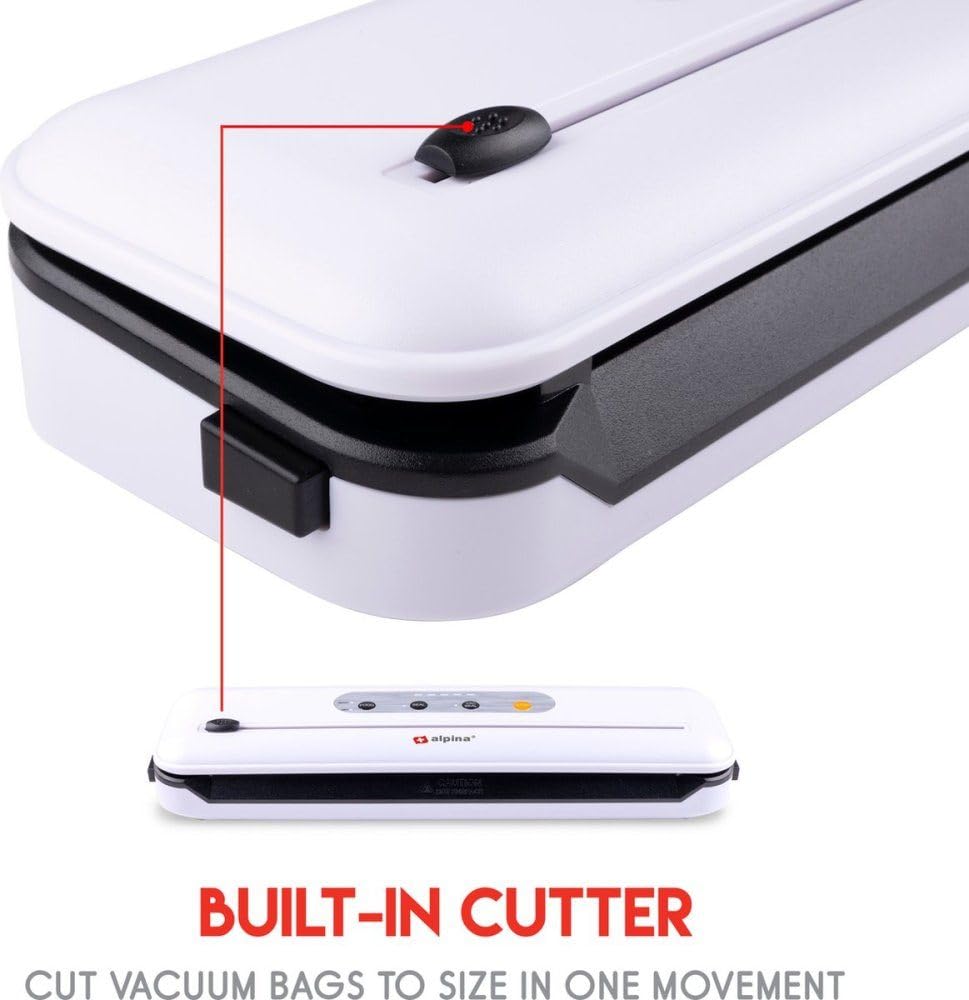 Machine à emballer sous vide Alpina 110 W - Scelleuse alimentaire avec coupe-aliments