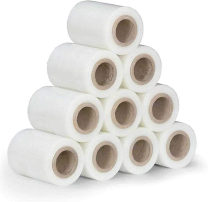 Film Estensibile Trasparente 100mm 300g - Pellicola Imballaggio 6 Rotoli per Pallet