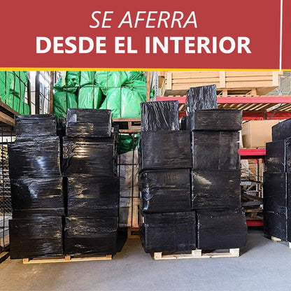 Film d'emballage multicouche noir, lot de 2, largeur 500 mm x 200 m, format idéal pour les professionnels exigeant une qualité supérieure, une adhérence exceptionnelle et une résistance maximale.