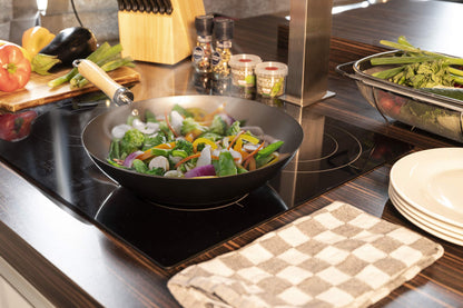 Padella wok in stile asiatico, con rivestimento antiaderente, 30 cm