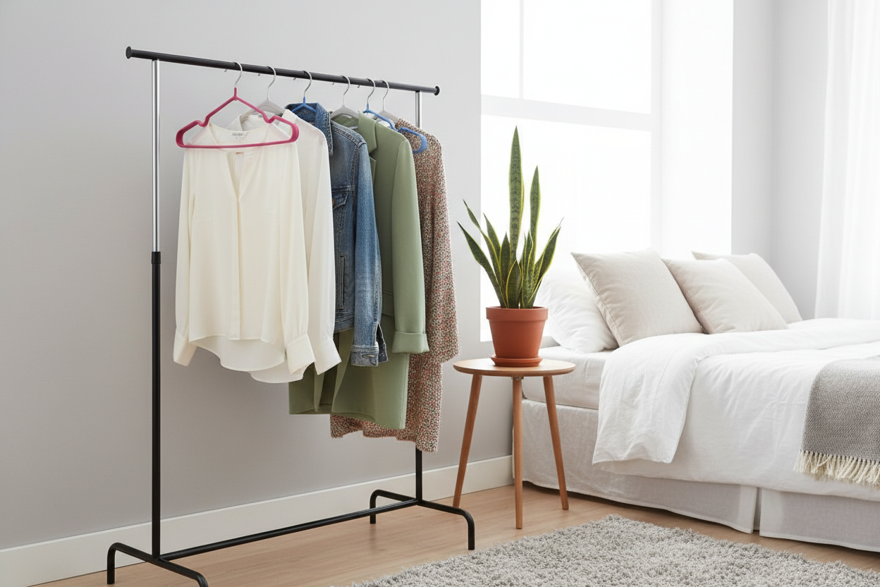 Camera da letto moderna con grucce antiscivolo