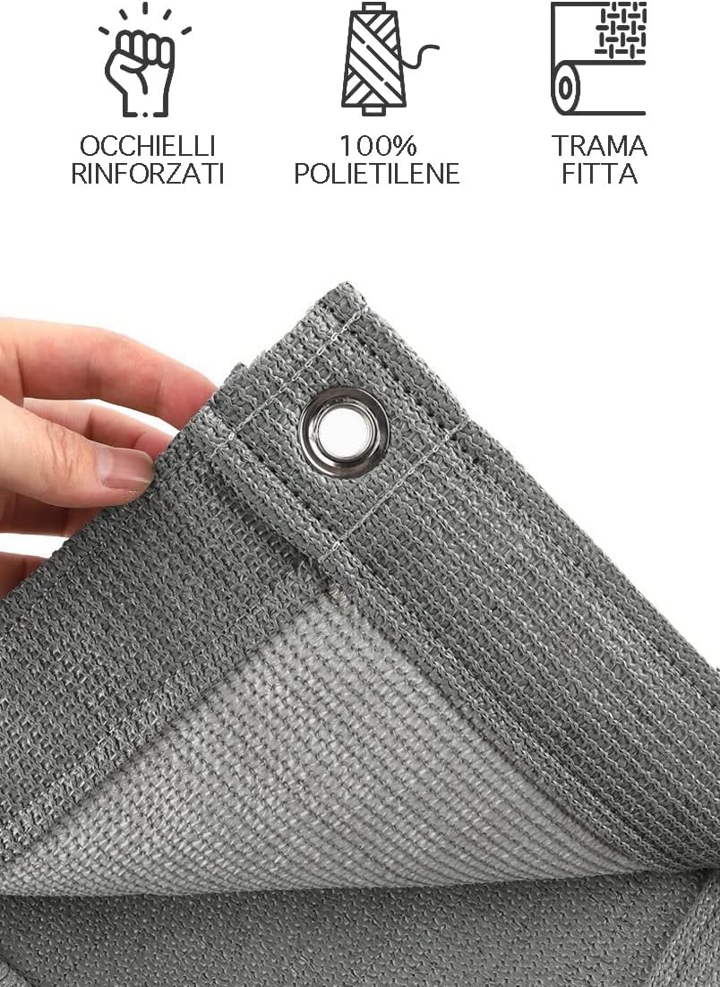 Telo Frangivista Frangivento Copribalcone  90x500cm - Con Corda 20mt Inclusa 2 Colori