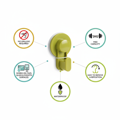 Caratteristiche gancio ventosa 2kg senza fori