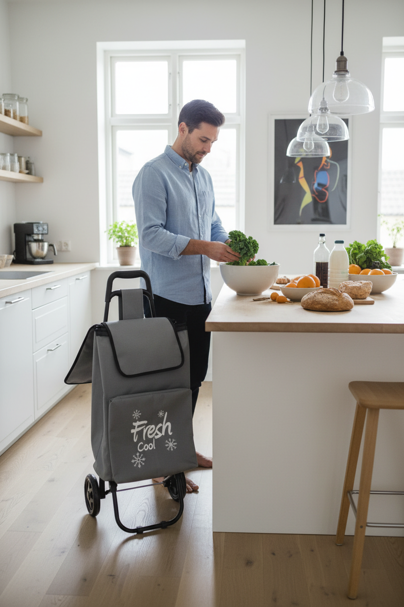 Carrello grigio in cucina