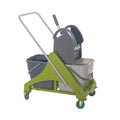 Fercasashop Rectangular Plastic Cart - 2 x 25 Lt Buckets, Wringer, Rilsan Handle, 4 Wheels - Ideal for Cleaning Floors at Home and in Public Places