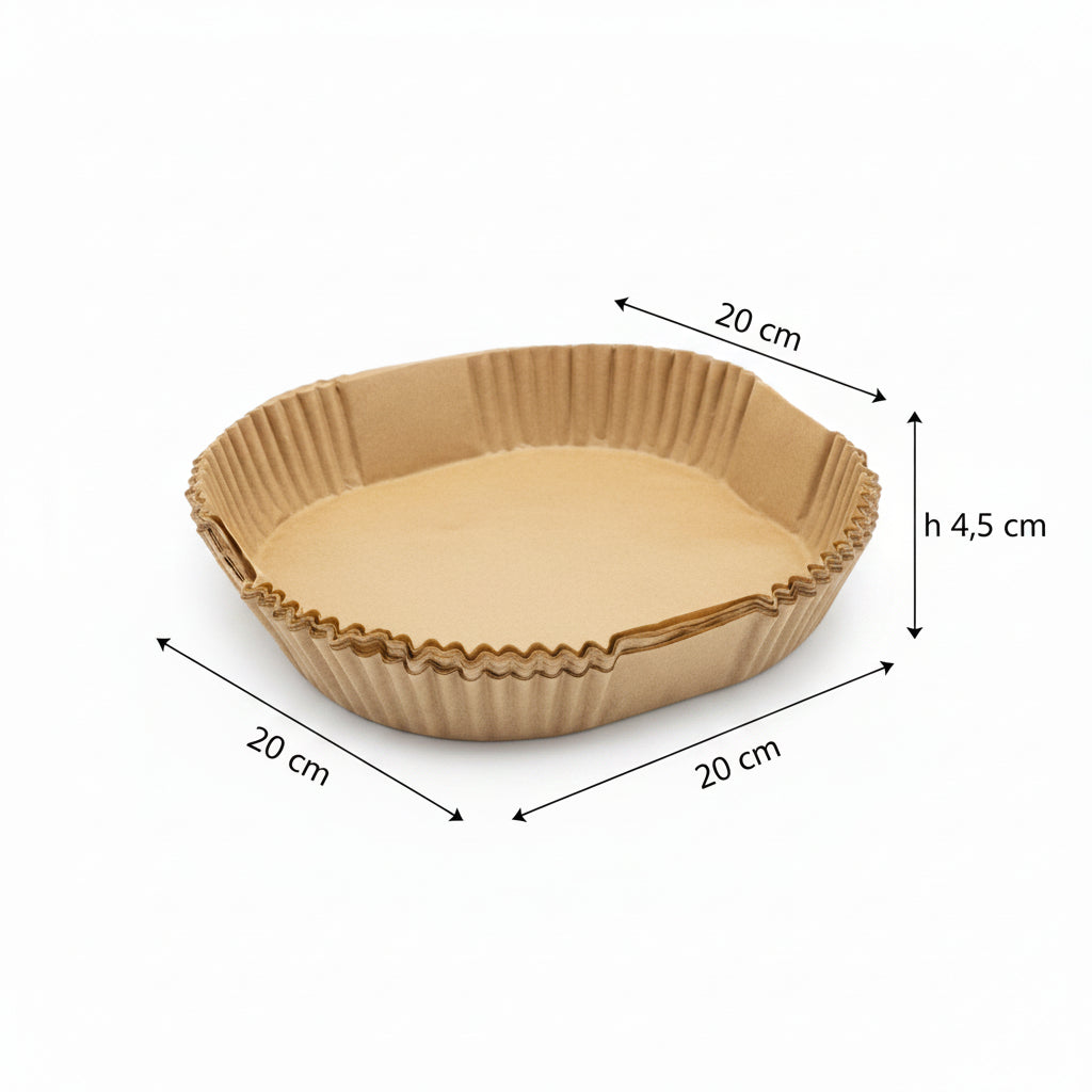 Carta per Friggitrice ad Aria 150 Pz - Fogli Quadrati Antiaderenti 20x20x4,5 cm