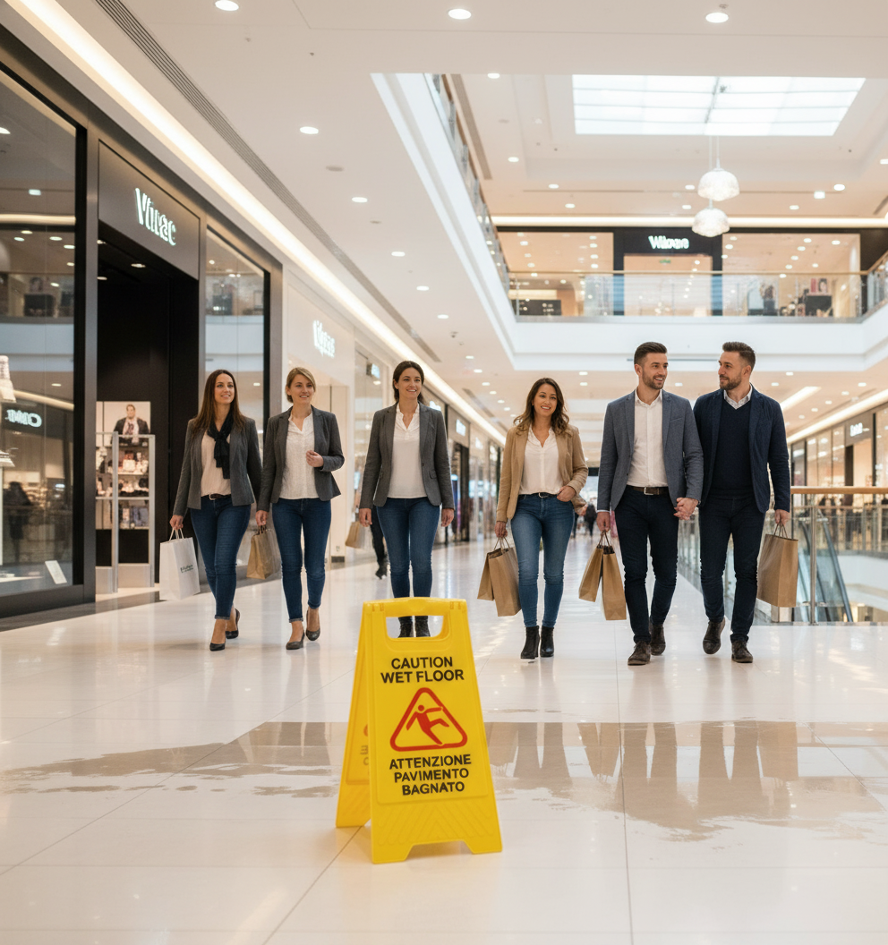 Cartello Pavimento Bagnato Wet Floor Giallo Professionale